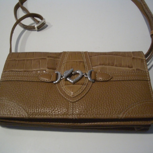 Brighton Handbags - BRIGHTON TAN LEATHER ORGANIZER CROSS BODY BAG